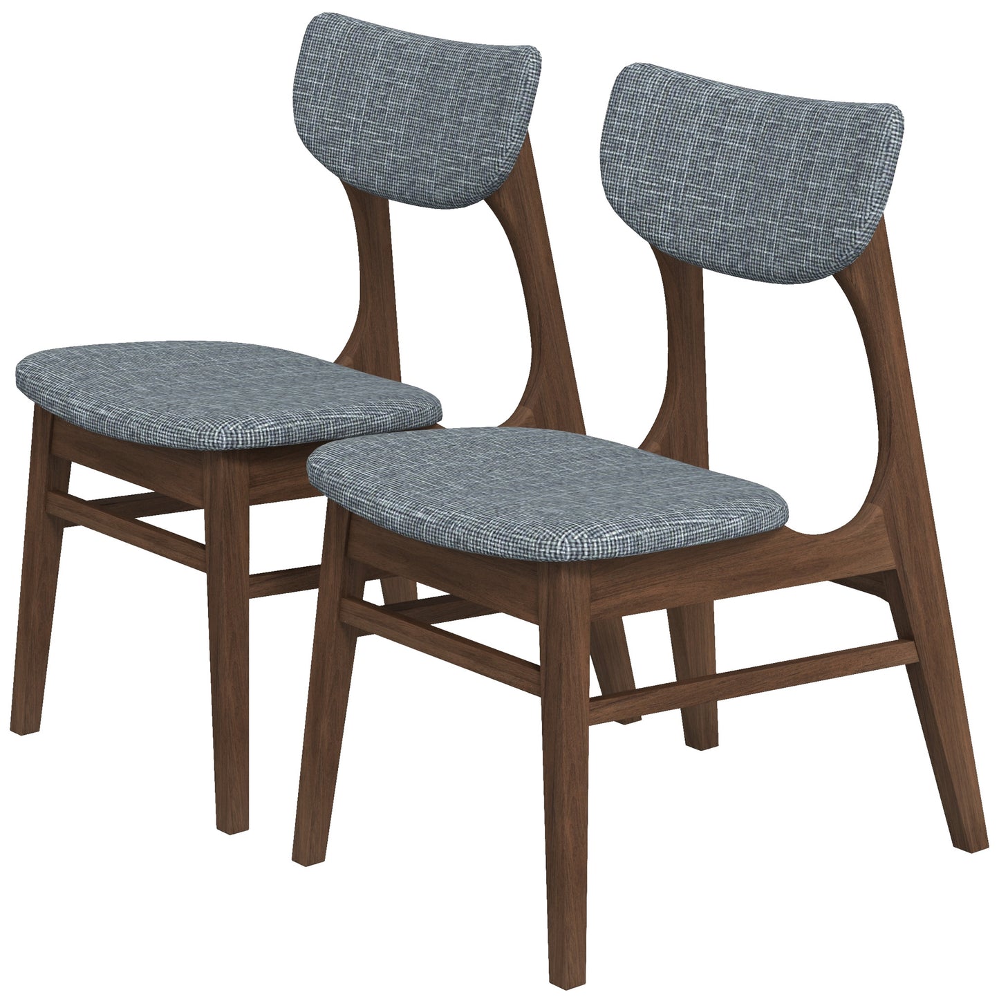 Eula Mid-Century Modern Dark Grey Dining Chair (Set of 2)