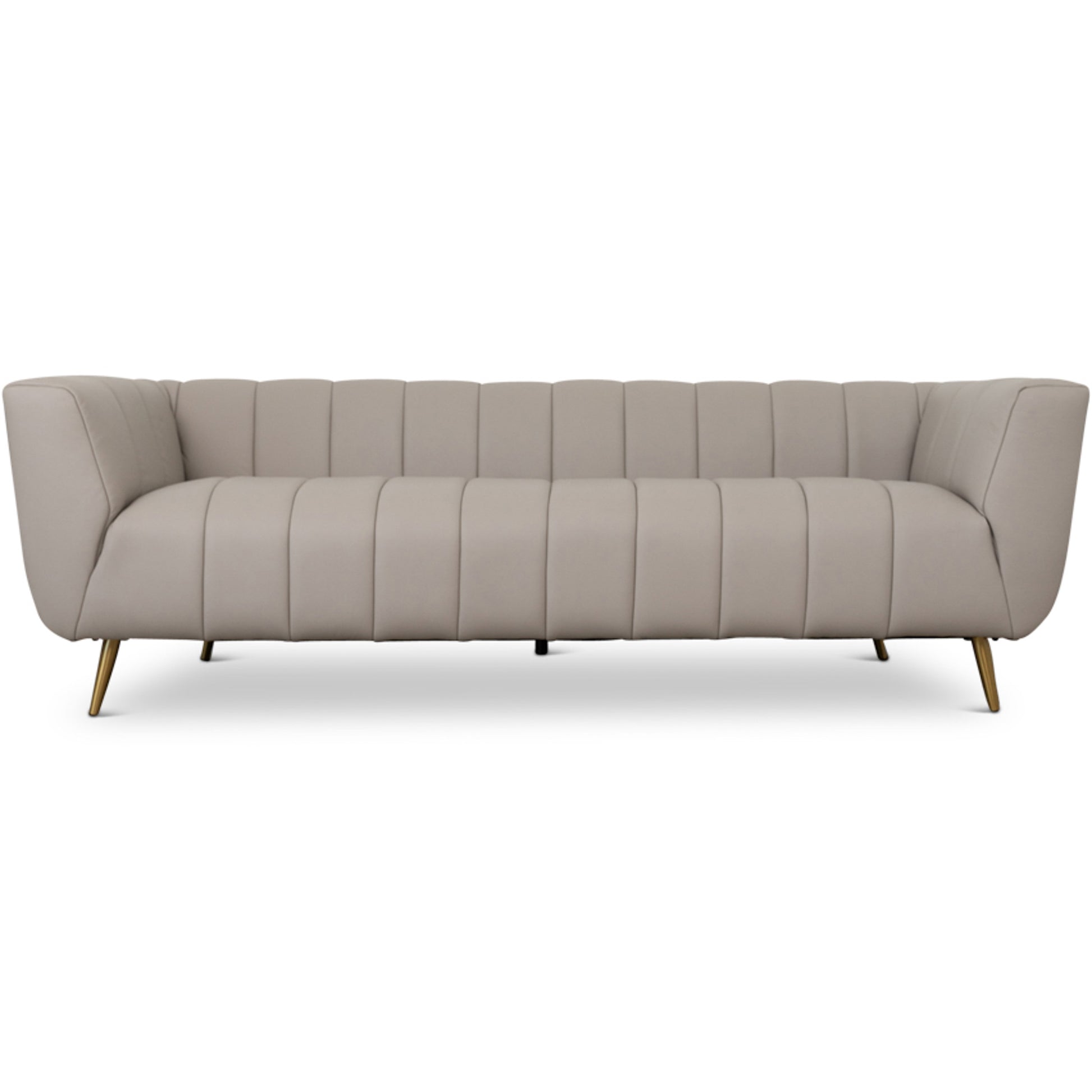 LaMattina Genuine Italian Leather Channel Tufted Sofa