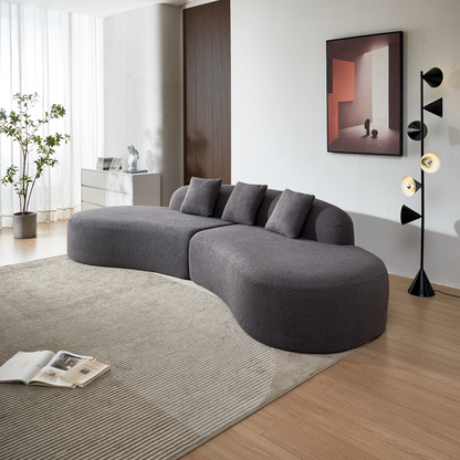 Modern Curved Sectional Sofa,  5-Seater Couch, Comfortable and Stylish for Living Room, Apartment, Home Decor