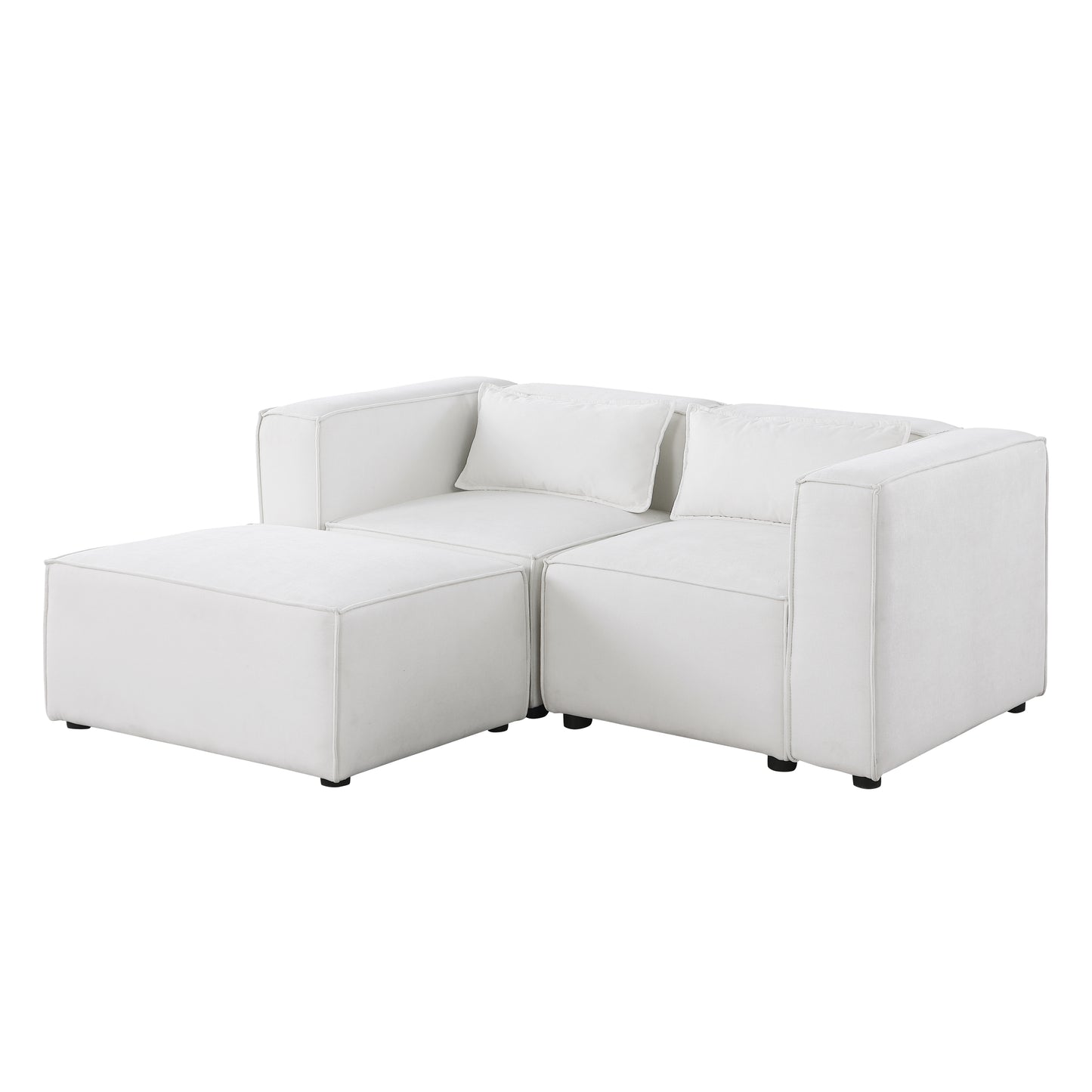 modular sofa  BEIGE chenille fabric,  simple and grand, the seat and back is very soft. this is also a KNOCK DOWN sofa