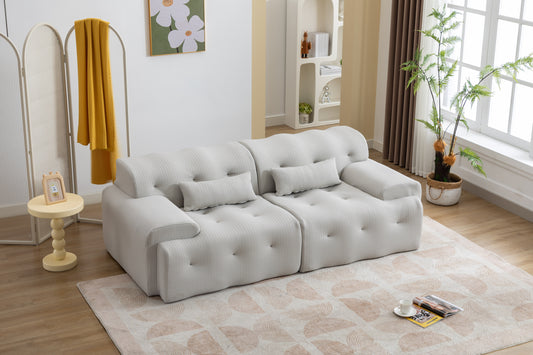 Large Size 2 Seater Sofa, Pure Foam Comfy Sofa Couch, Modern Lounge Sofa for Living Room, Apartment