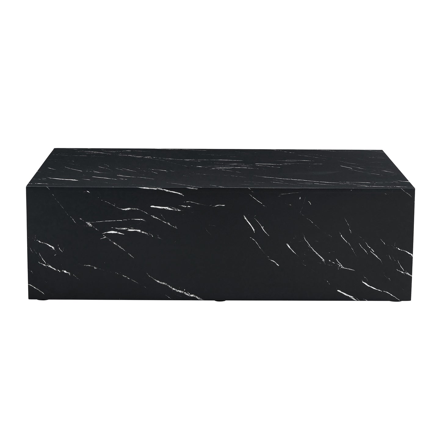 39.3*23.6*11.8 Inch Black Marble Texture MDF Coffee Table - Luxurious Design, Perfect Living Room Accent.Fashion texture design coffee table, suitable for various situations and scenes.