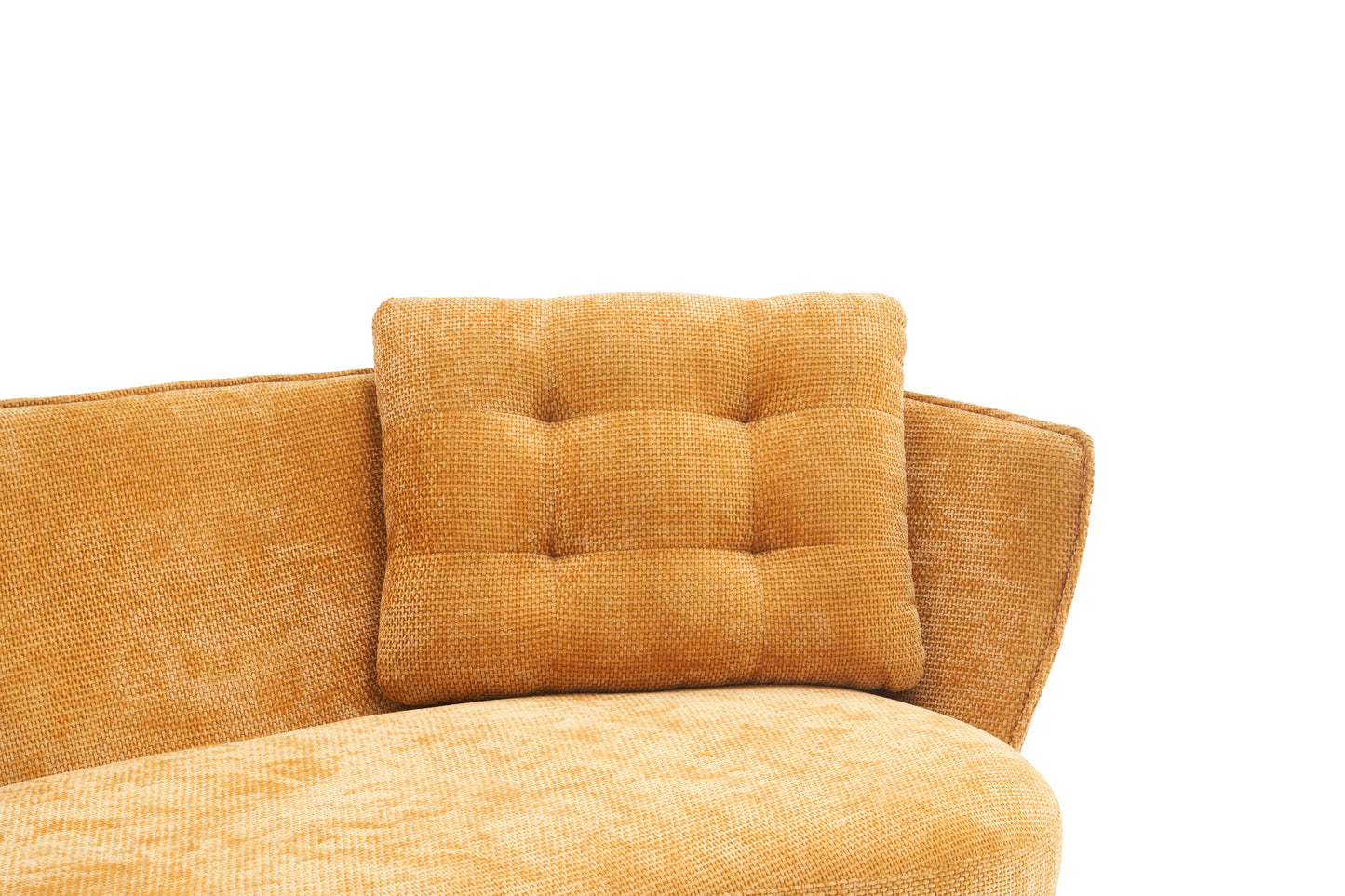 Polyester fiber Loveseat Sofa Upholstered Couch with Golden Metal Legs Club Two-Seat Sofa for Living Reading Room Bedroom Apartment Small Space Dorm,Yellow.