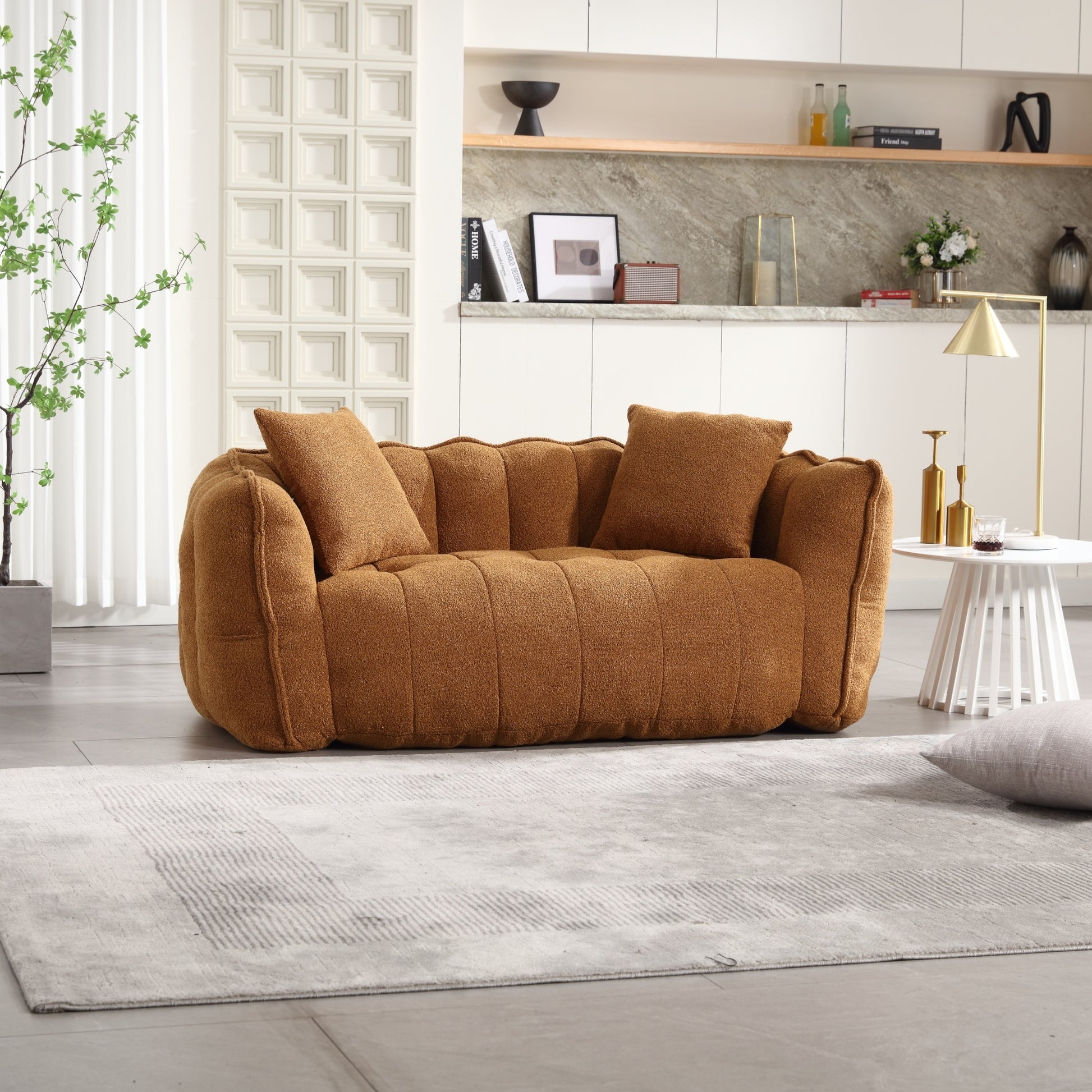 Soft beanbag chair with high resilience foam core for two people. The comfortable square recliner sofa is ideal for family members and friends engaged in games, reading, watching TV