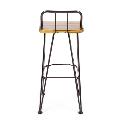 DENALI INDUSTIAL WOOD AND METAL BARSTOOL