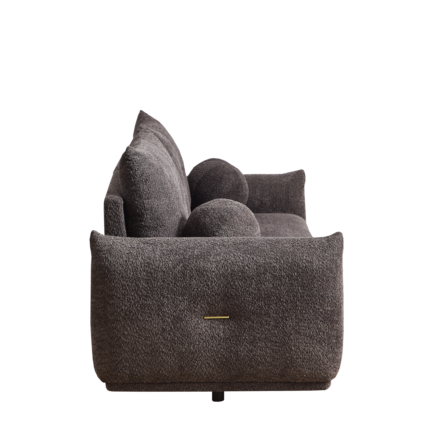 Lamb's wool 2-seater cushion sofa 90'' comfortable sofa for living room Bedroom and other casual spaces Lamb's wool sofa with 2 cushions and 2 ball pillows. (gray)