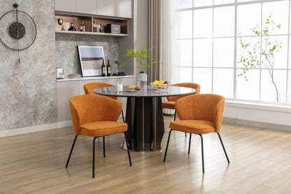 Retro Minimalist Modern Boucle Fabric Dining Chairs