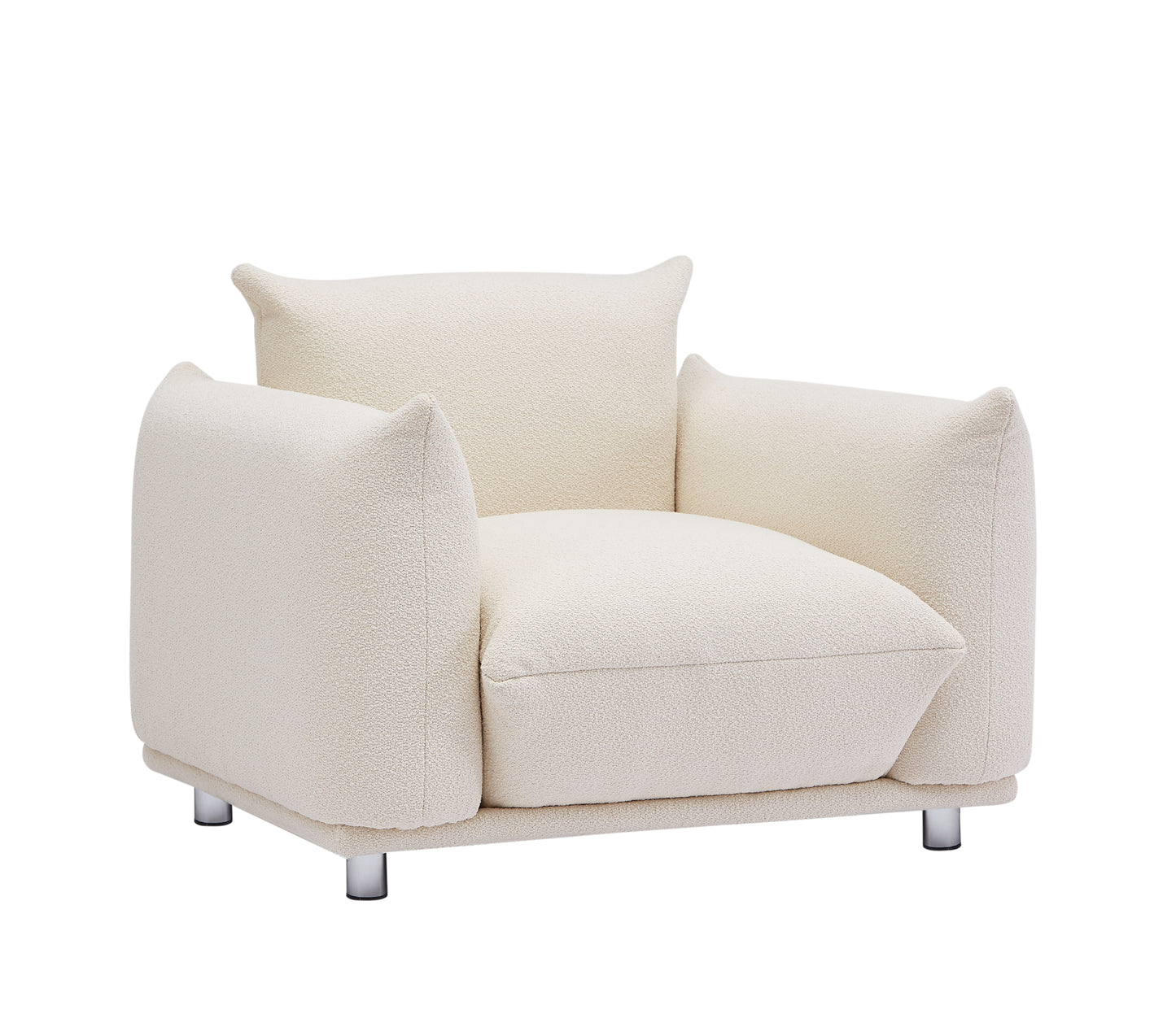 Sherpa Accent Chair Single Sofa 42"W Accent Chair for Bedroom Living room Apartment, Beige