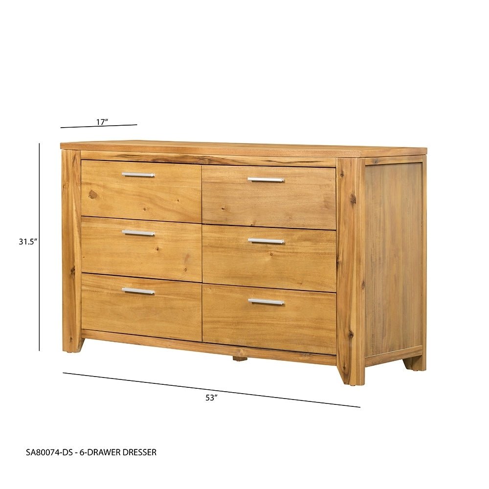 53x17x31.5" 6-Drawer Dresser - Groovy Boardz