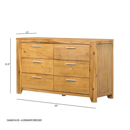 53x17x31.5" 6-Drawer Dresser - Groovy Boardz