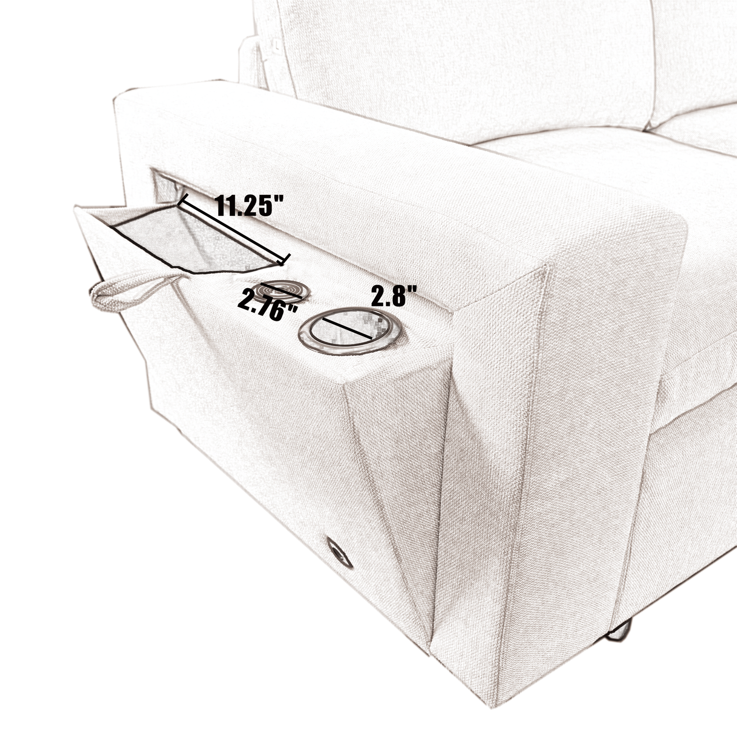 [NEW ARRIVED] [VIDEO PROVIDED]Sectional Couches For Living Room,Modular Couch,Wireless Charging Port & Cup Holders,5-seat ,DIY Combination,L-shaped Sofa,Book Storage Space,Soft Linen Fabric,Beige