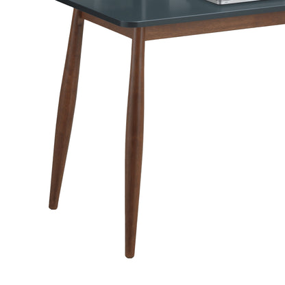 Roskilde Mid-Century Modern Wood Writing Desk with Hutch, Grey