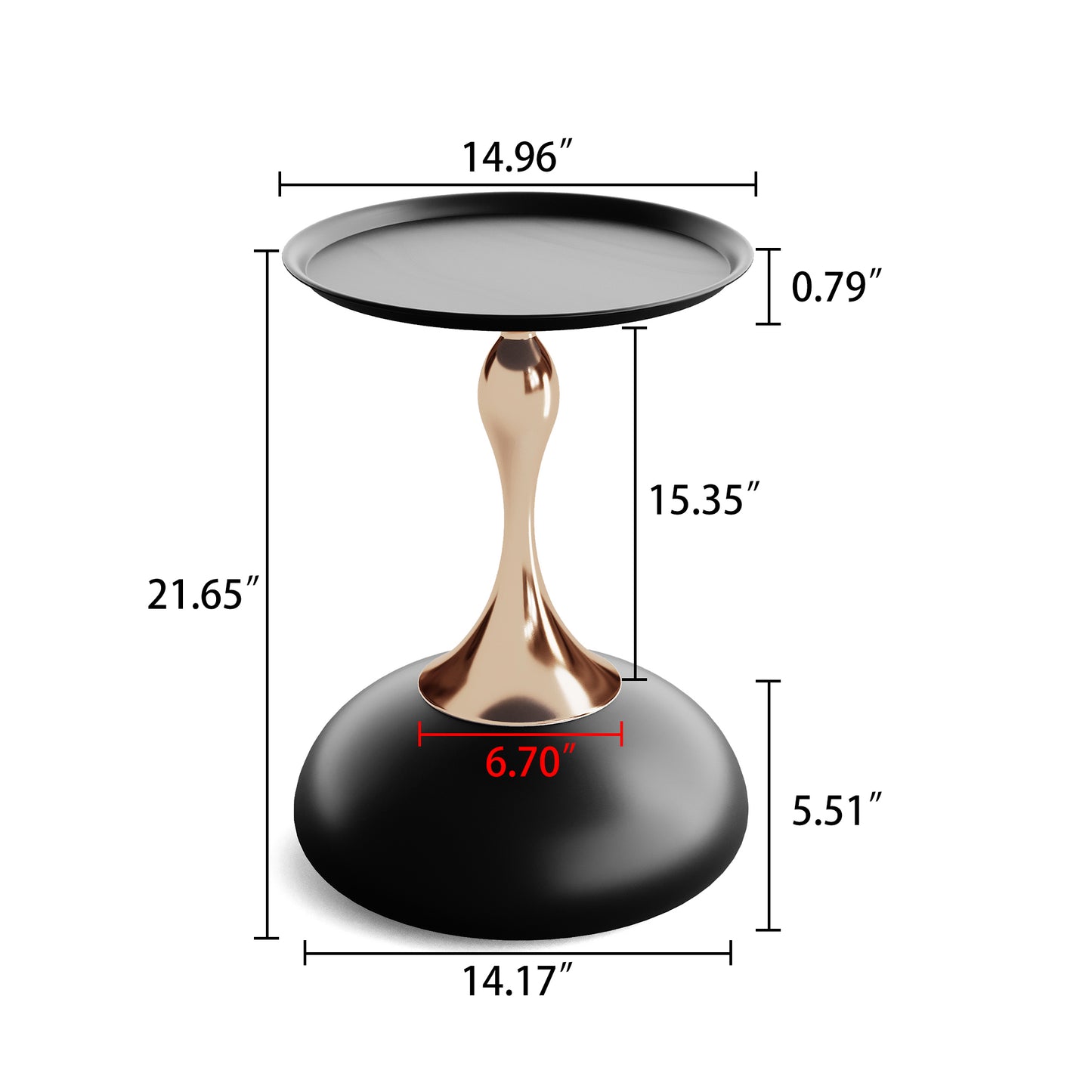 Luxury Design Iron End Table, Minimalist Round Side Table for Small Space