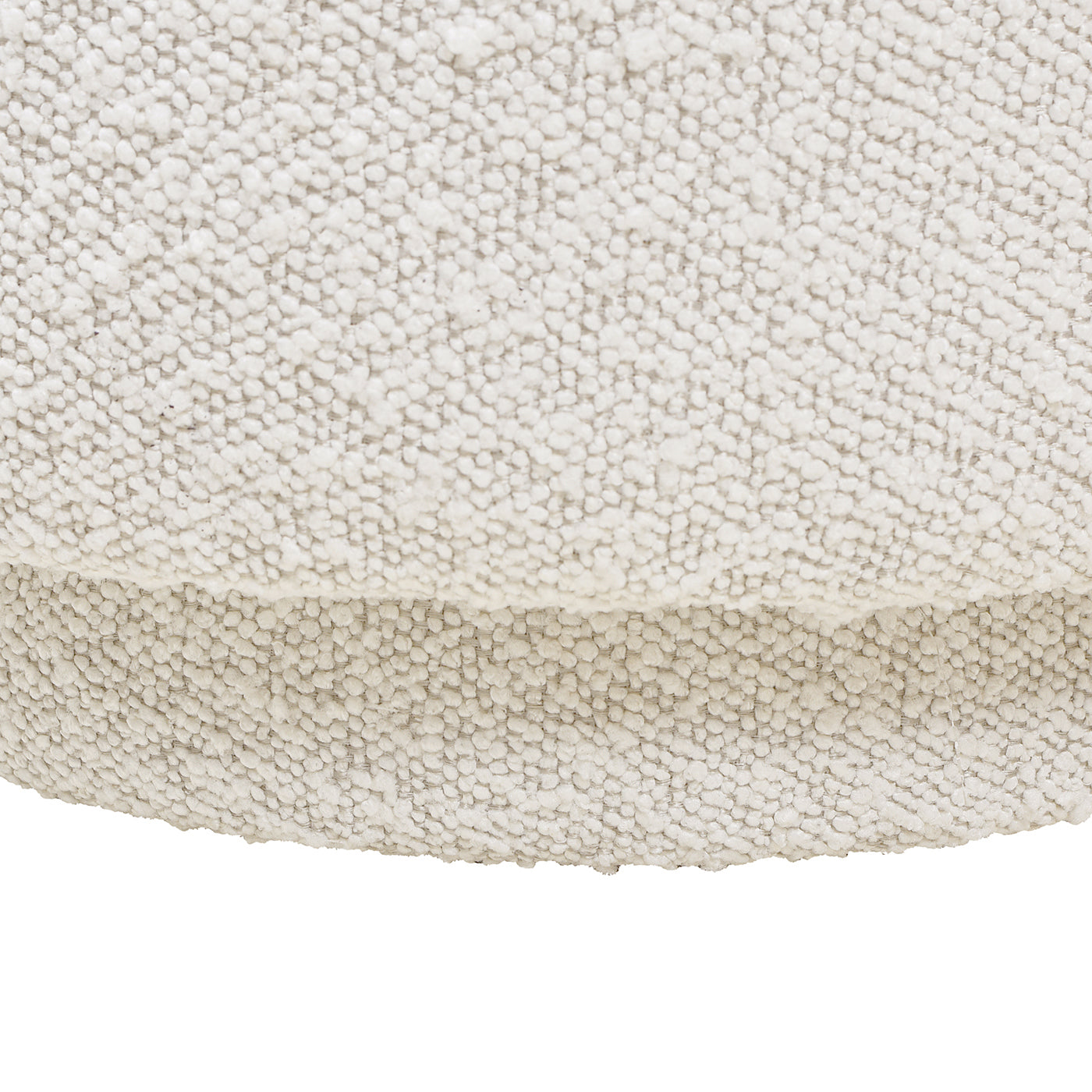 Fuji 15" Mushroom Footstool Ottoman, Ivory White Boucle