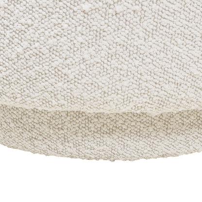 Fuji 15" Mushroom Footstool Ottoman, Ivory White Boucle