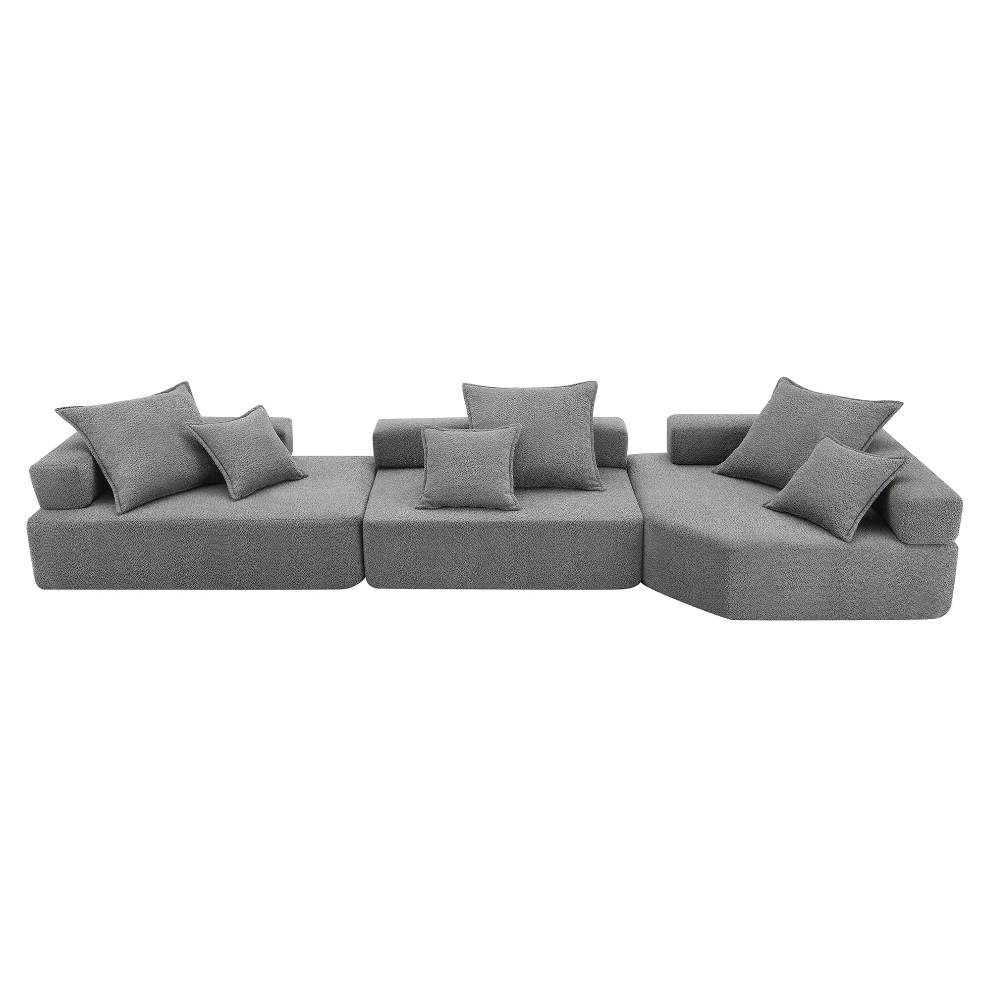 [VIDEO provided][New] Oversized Modular Sectional Sofa,Luxury Boucle Floor Couch Set,Convertible Sleeper Couch,Spacious Foam-Filled Sofa Bed for Living Room,3 PC Free Combination,2 Colors