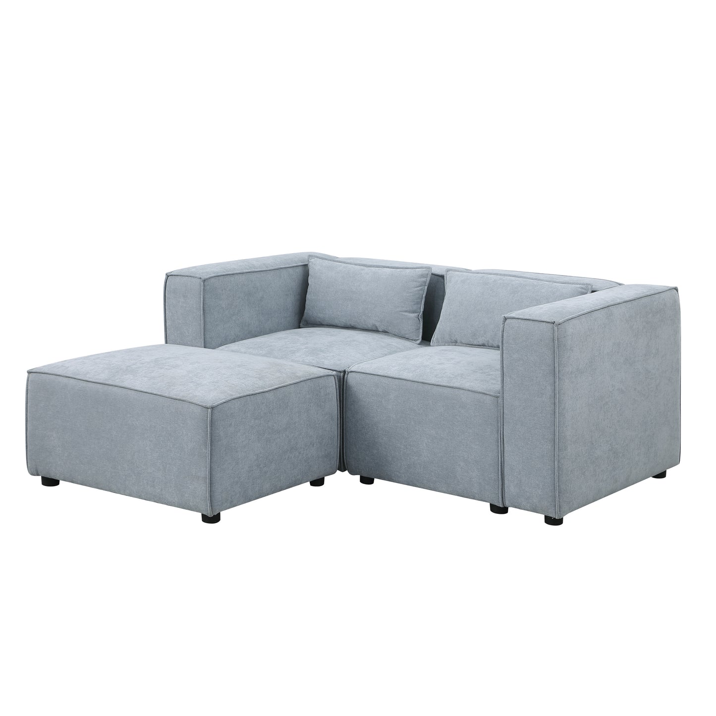 modular sofa Grayish blue  chenille fabric,  simple and grand, the seat and back is very soft. this is also a KNOCK DOWN sofa