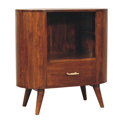 Artisan Furniture Solid Wood T-bar Cortez Chestnut Open Slot Cabinet