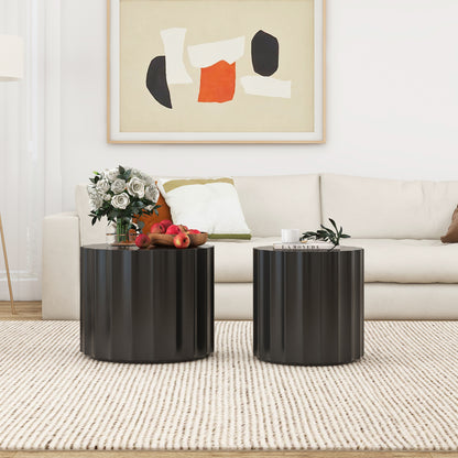 Coffee Table Set of 2, Round Coffee Table ,Nesting Coffet Table,End table,Circle Sidetable for Living room ,Bedroom,Office Balcony