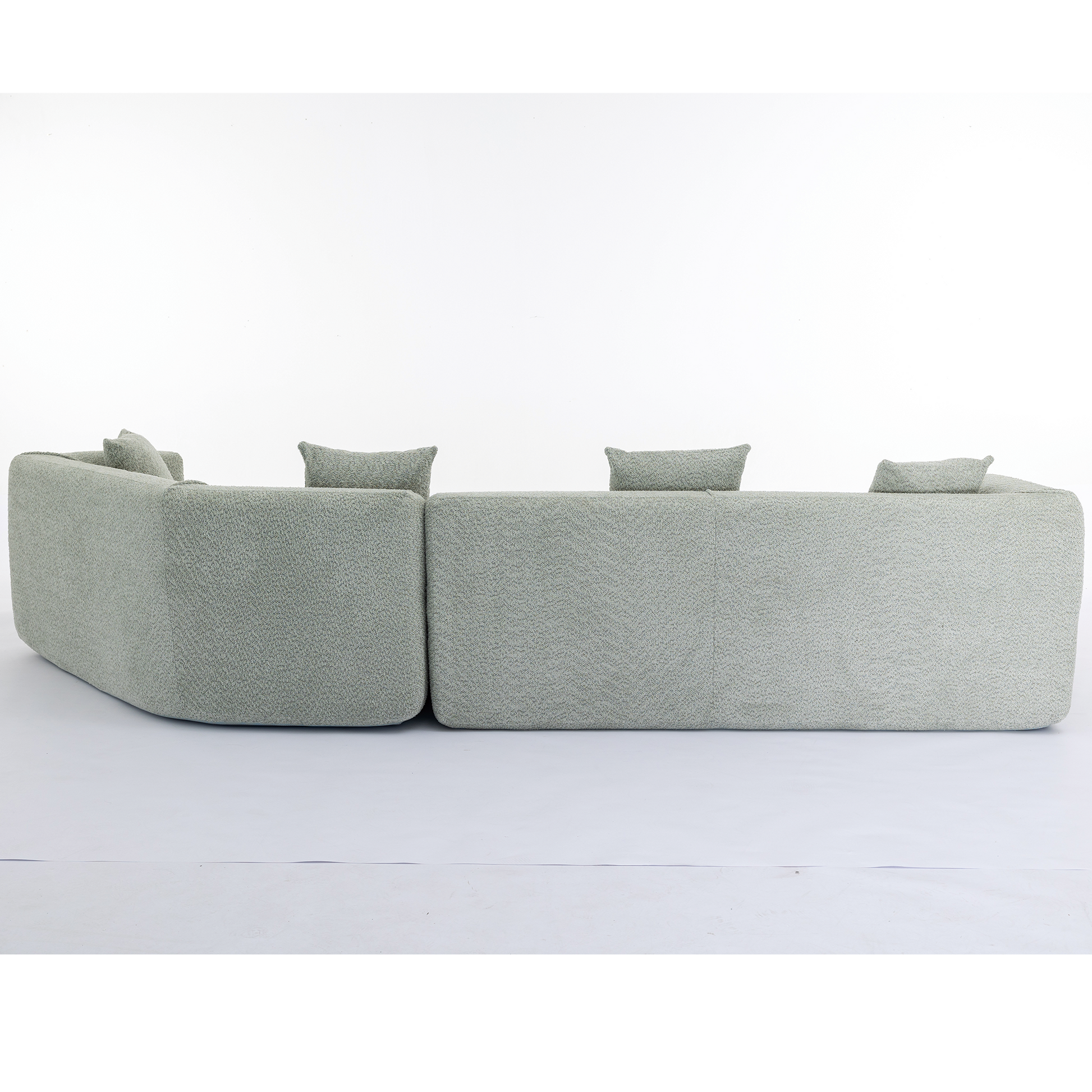 [VIDEO PROVIDED][ New And Upgraded Extended Edition]Modular sofa , modern minimalist style sofa,  upholstered ,  free combination, round fiber fabric, anti-wrinkle fabric,Dimension extension,Green