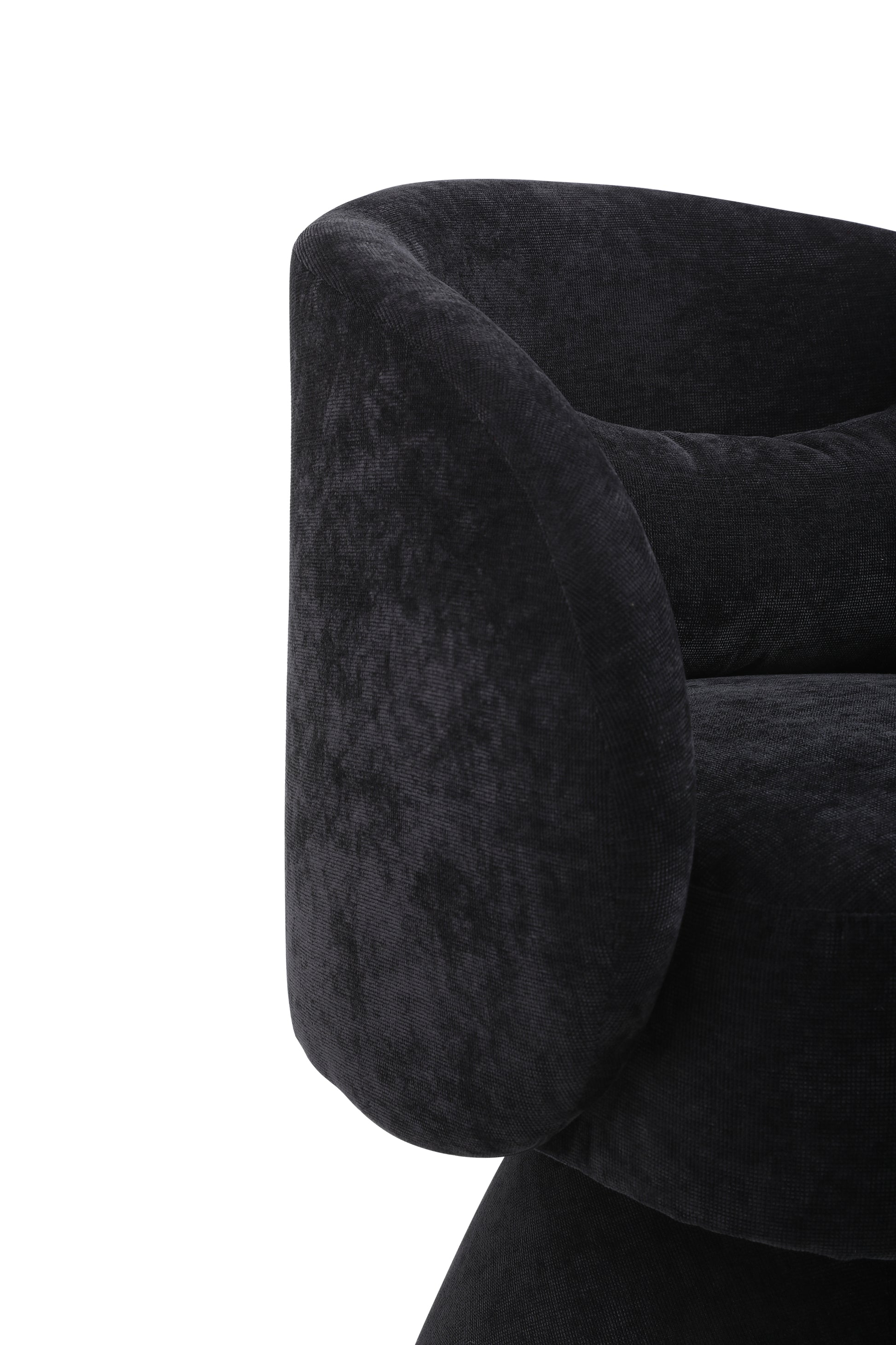 Swivel Accent Chair Armchair, Round Barrel Chair in Fabric for Living Room Bedroom(Black)