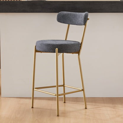 Modern Upholstered Sherpa Bar Stool Set