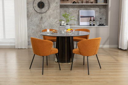 Retro Minimalist Modern Boucle Fabric Dining Chairs