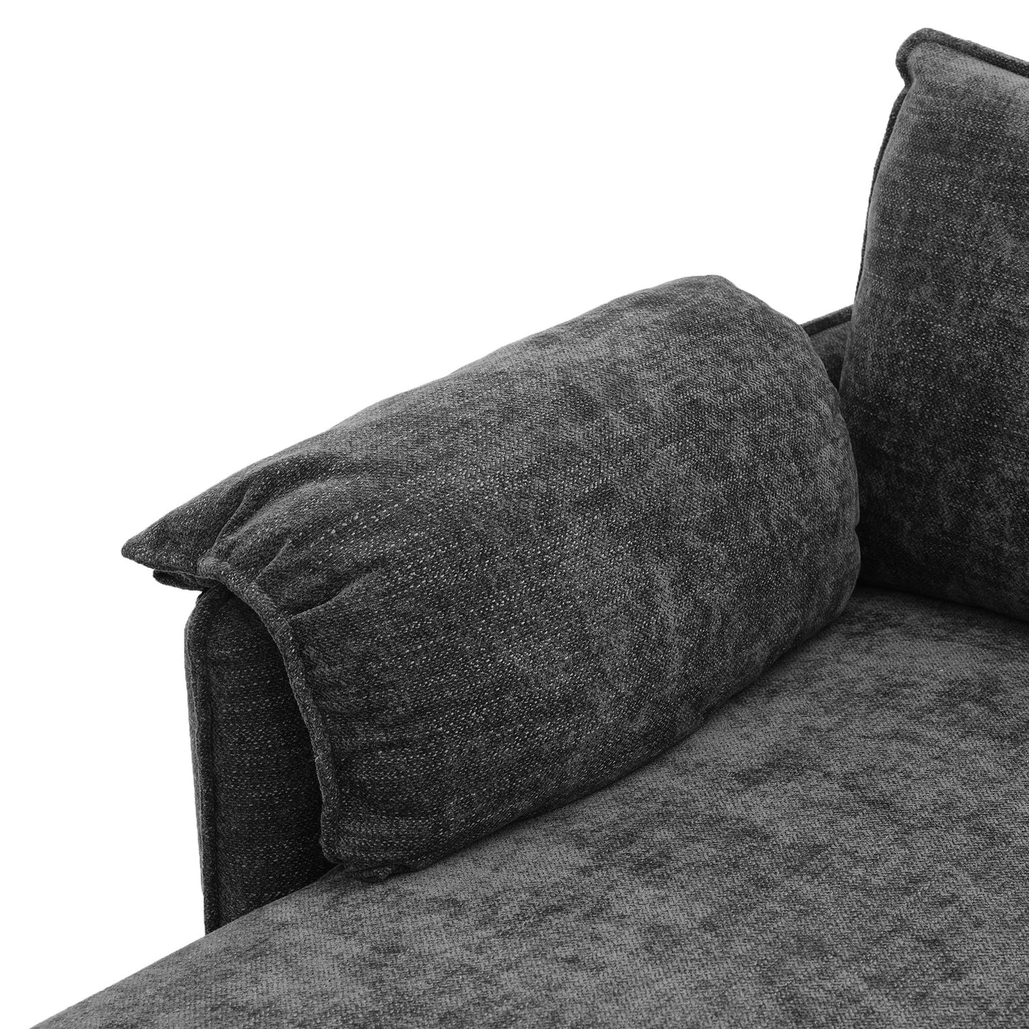 146.9" L-shaped Sofa Sectional Sofa Couch Pull-out Sofa Bed with a Movable Storage Ottoman, a Storage Chaise Lounge and Two USB Ports for Living Room, Grey