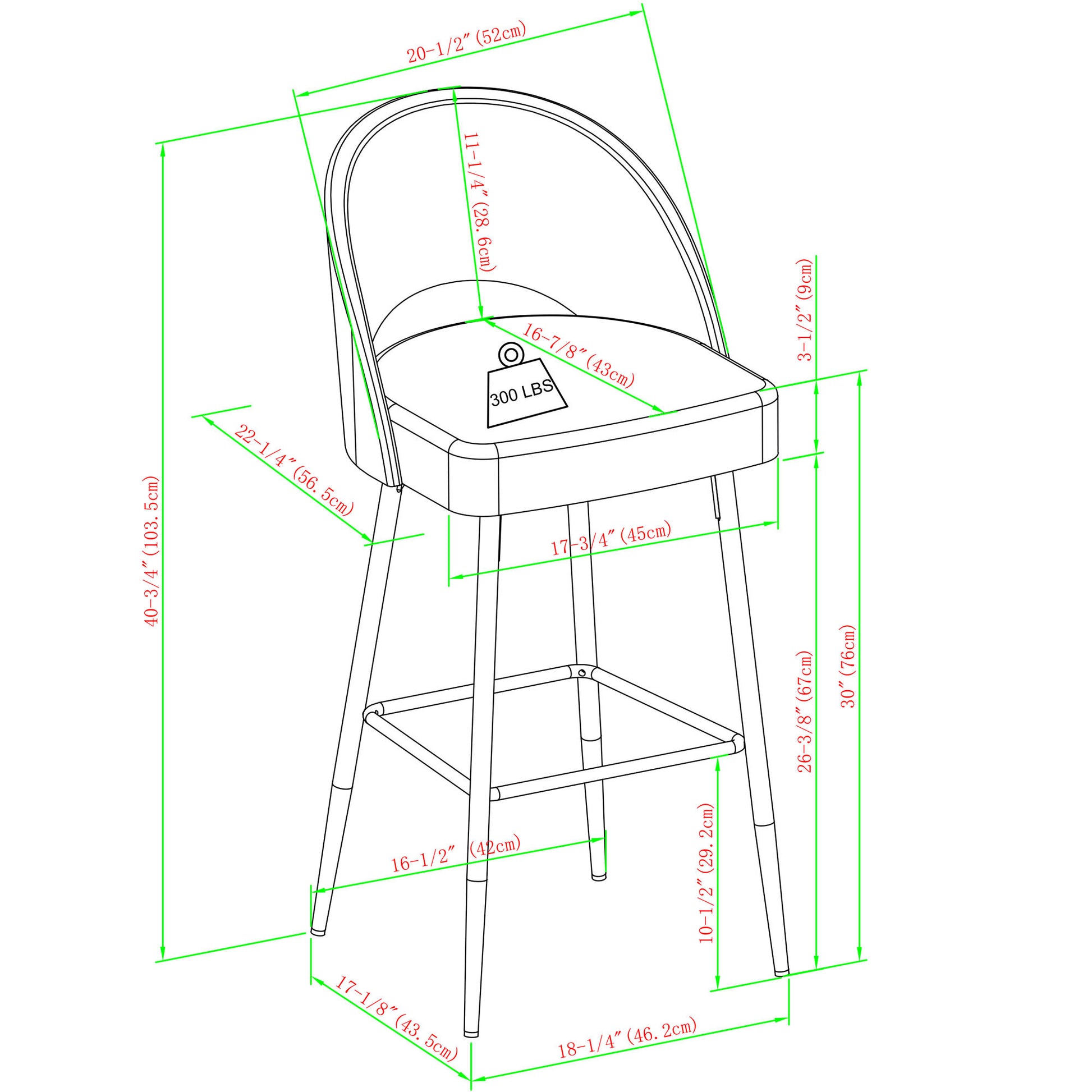 Modern 2-Piece Minimalist Upholstered Bar Stool Set – Mushroom