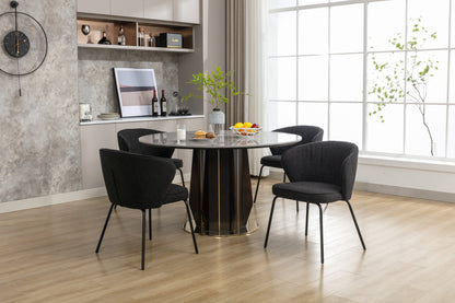 Retro Minimalist Modern Boucle Fabric Dining Chairs