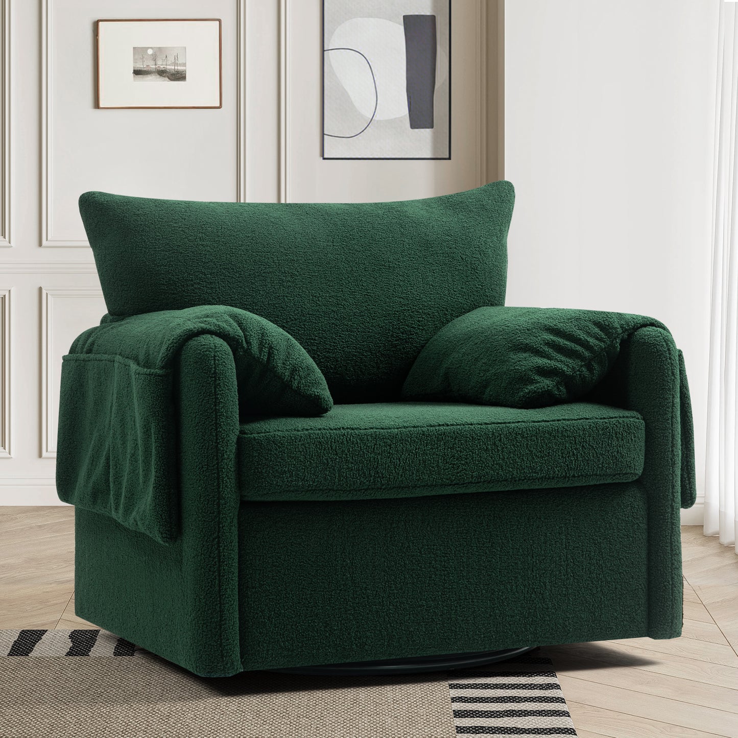 Oversized Swivel Armchair - Modern Swivel Accent Chair & Single Sofa Lounge,Comfortable Seating for Living Room & Bedroom