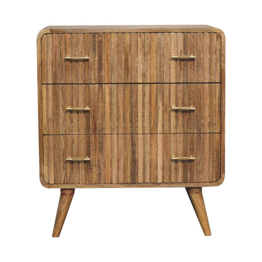 Artisan Furniture Solid Wood T-bar Ridged Chest