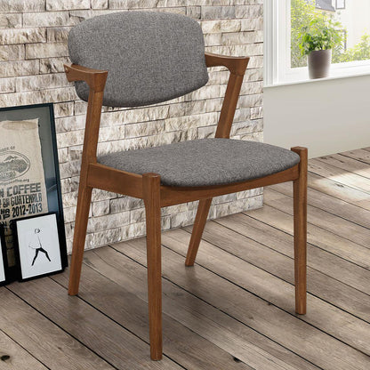 Dark Walnut and Grey Dining Chair (Set of 2)