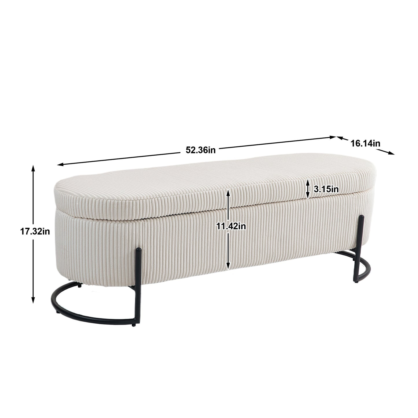 COOLMORE Storage Ottoman,Bedroom End Bench,Upholstered Fabric Storage Ottoman with Safety Hinge, Entryway Padded Footstool, Ottoman Bench for Living Room & Bedroom (Beige)