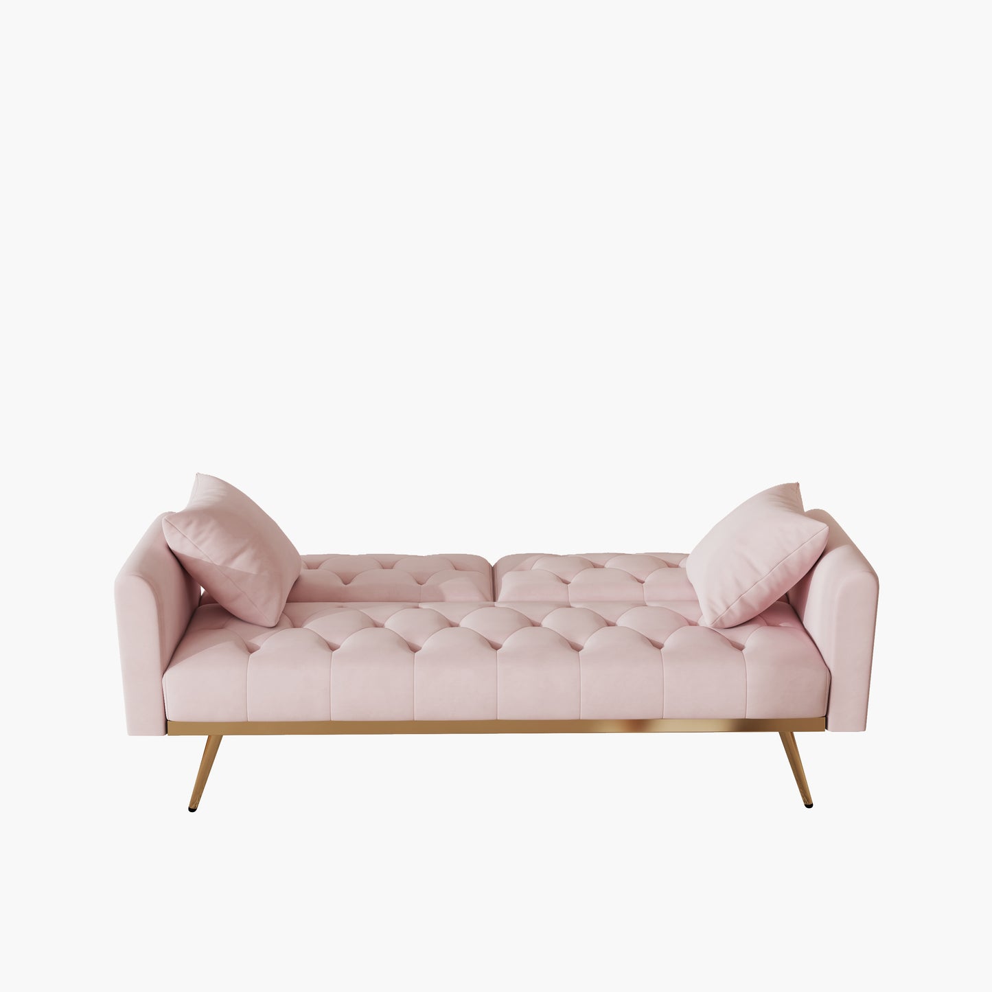 The 68.3 "pink velvet sofabed is beautiful and easy to assemble