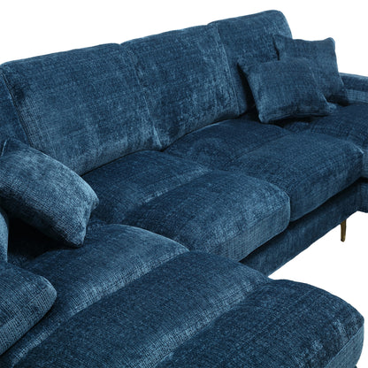 UNITED Modern Large chenille Fabric U-Shape Sectional Sofa