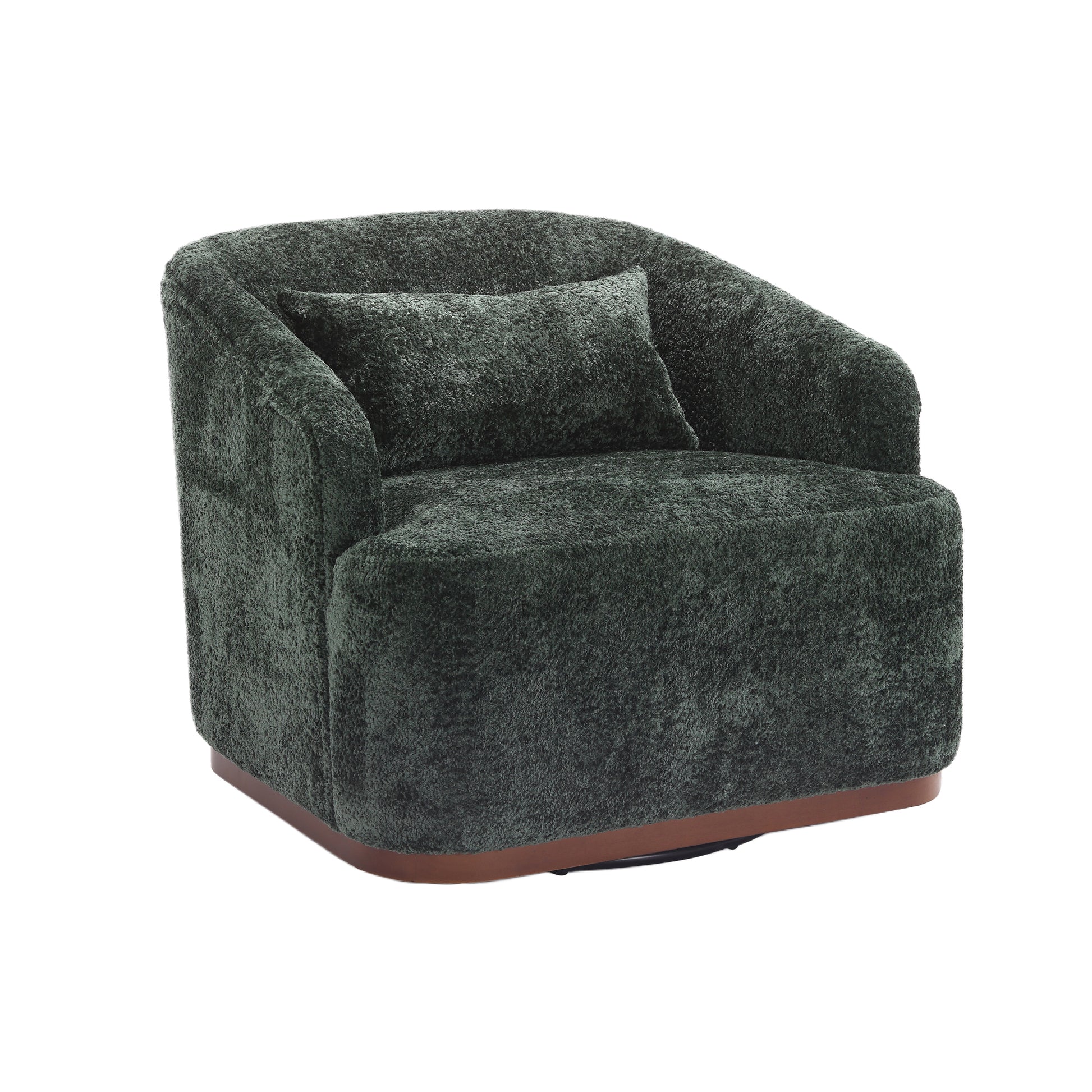 COOLMORE Swivel Barrel Chair, Comfy Round Accent Sofa Chair for Living Room, 360 Degree Swivel Barrel Club Chair, Leisure Arm Chair for Nursery, Hotel, Bedroom, Office, Lounge (Emerald Boucle)