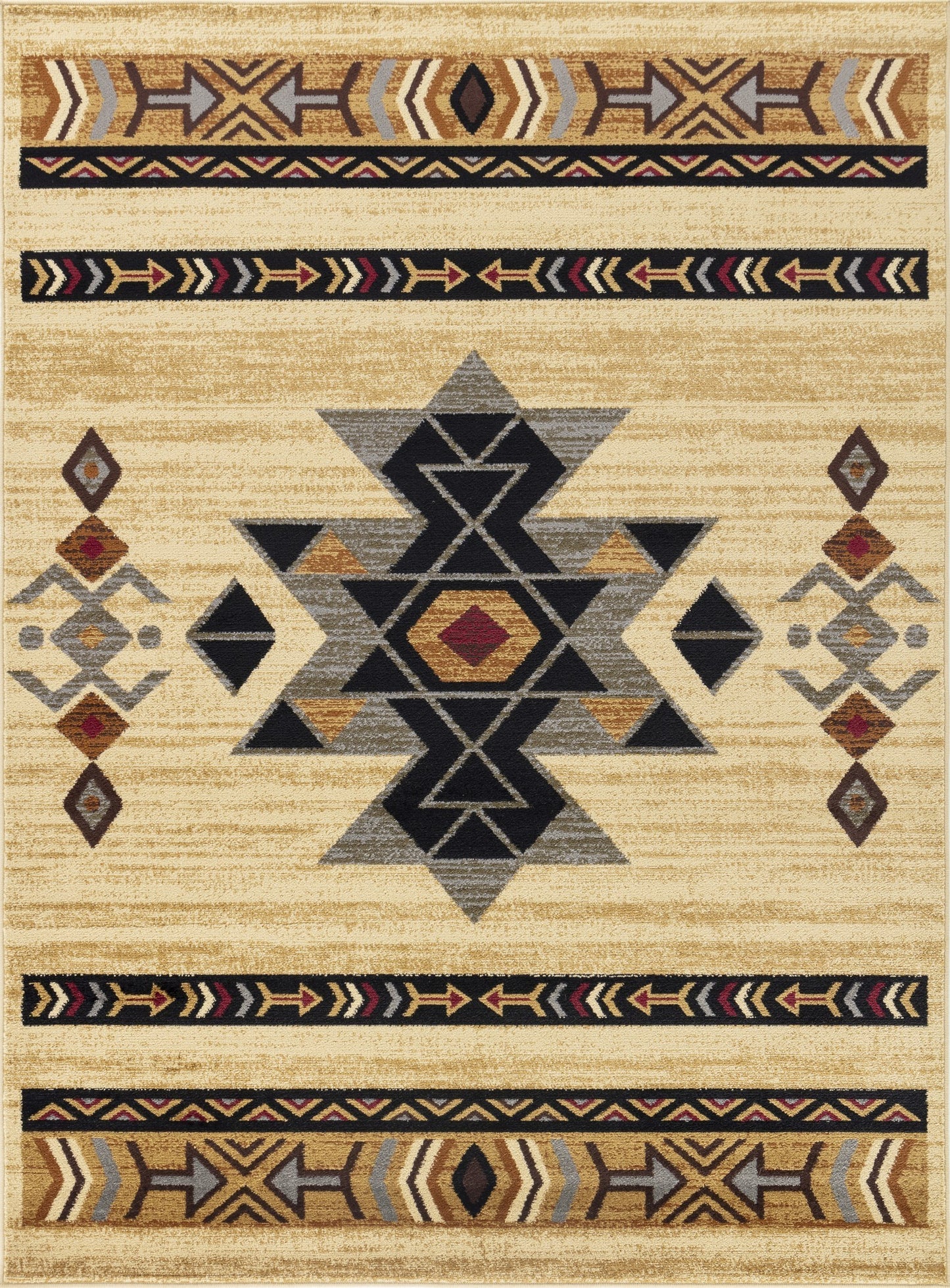 Tribes GC_YLS4006 Cream 5 ft. 3 in. x 7 ft. 3 in. Southwest Area Rug