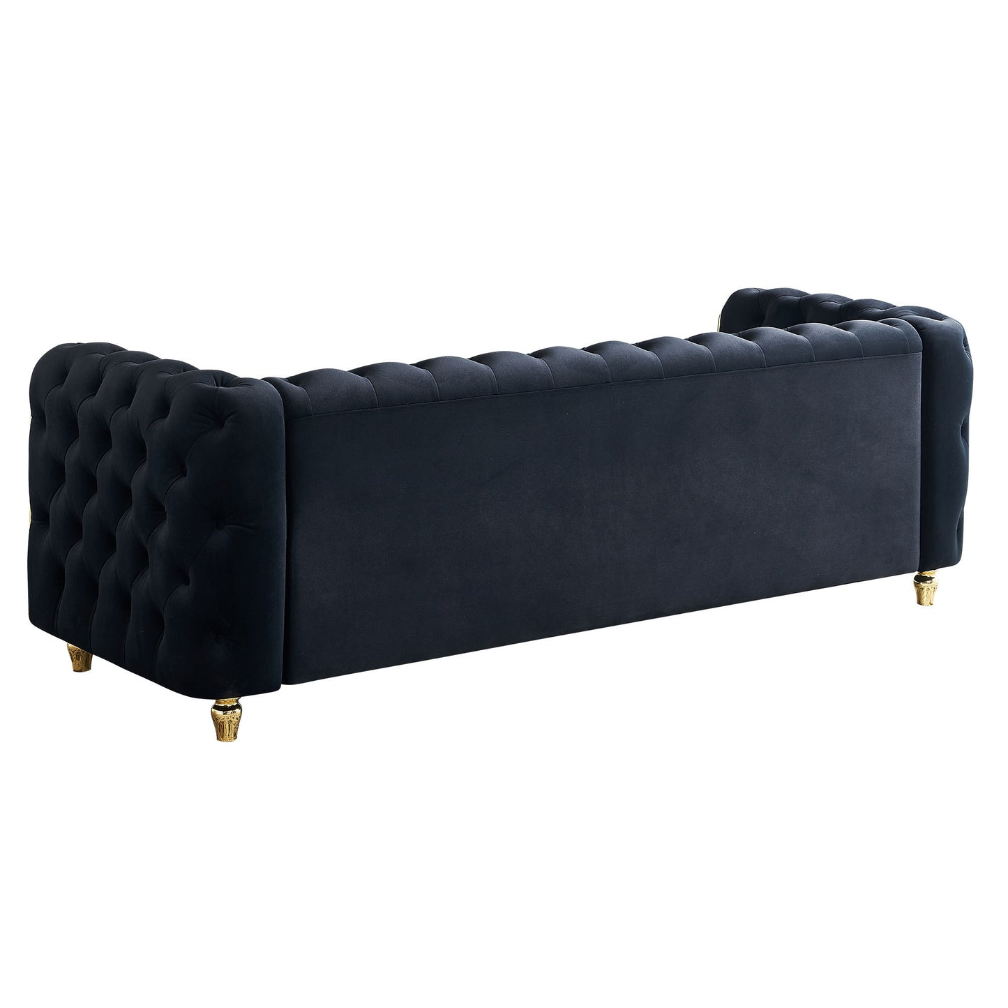 86'' W Luxury Modern Tufted Sofa with 2pcs of toss pillows for Living Room ,Bedroom,Black Color