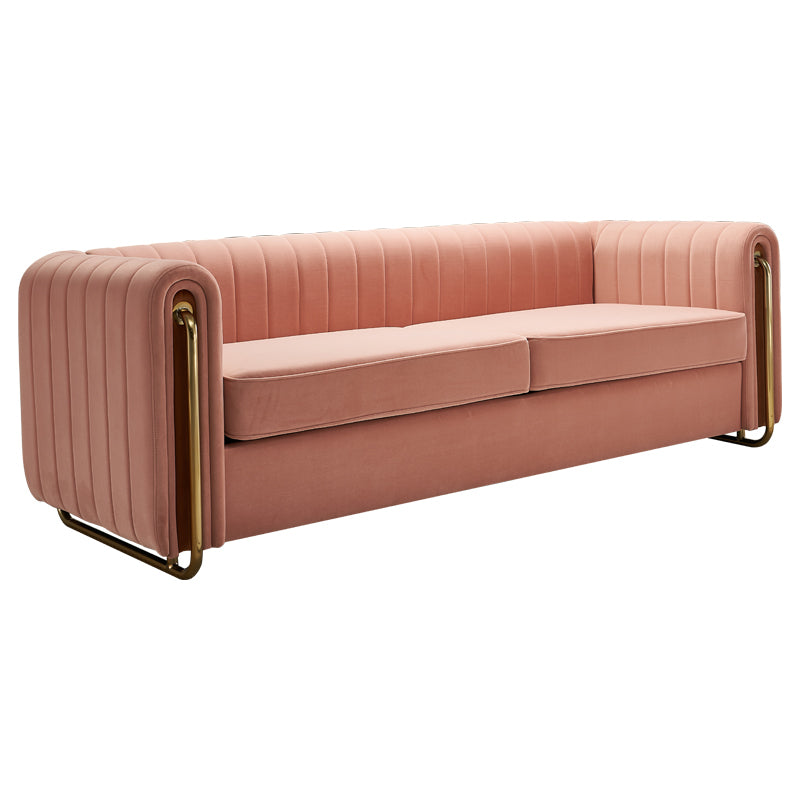 Contemporary Velvet Sofa Couch 84.25''W for Living Room, Pink