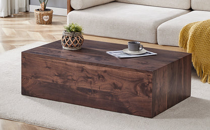 39.3*23.6*12 Inch Walnut Wood Grain MDF Coffee Table - Luxurious Design, Perfect Living Room Accent.Fashion texture design coffee table, suitable for various situations and scenes.