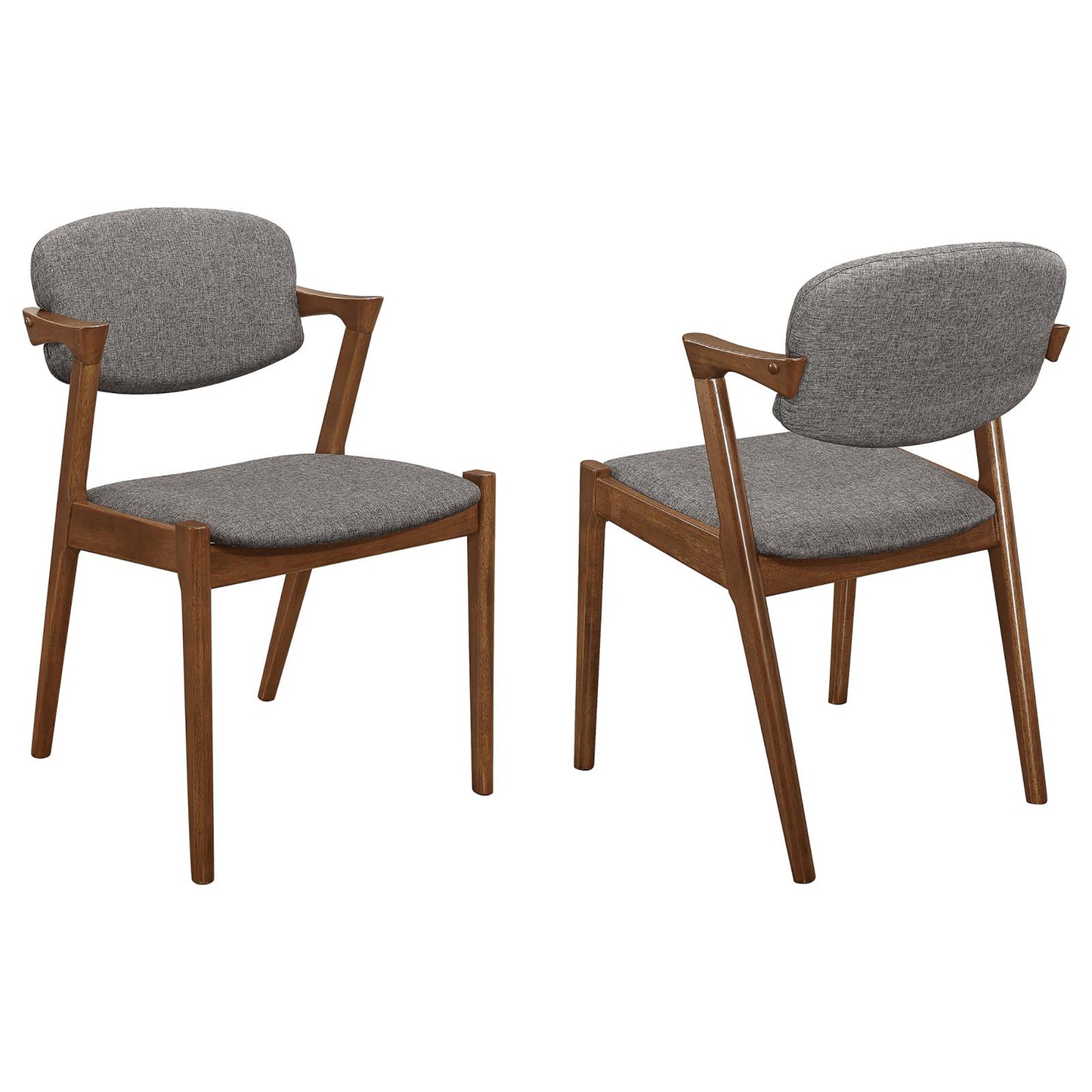 Dark Walnut and Grey Dining Chair (Set of 2)