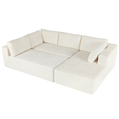 U_Style Modern Large Modular Sectional Sofa for Living Room, Bedroom, Salon, 3 Piece Free Combination