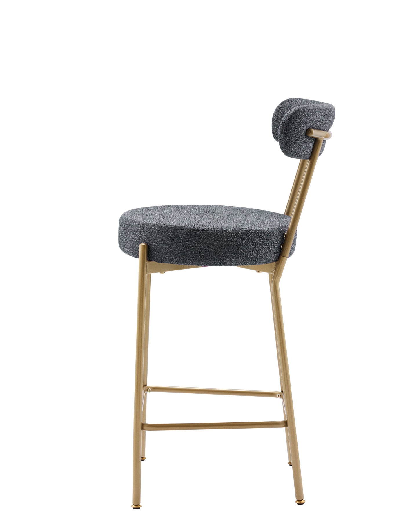 Modern Upholstered Sherpa Bar Stool Set