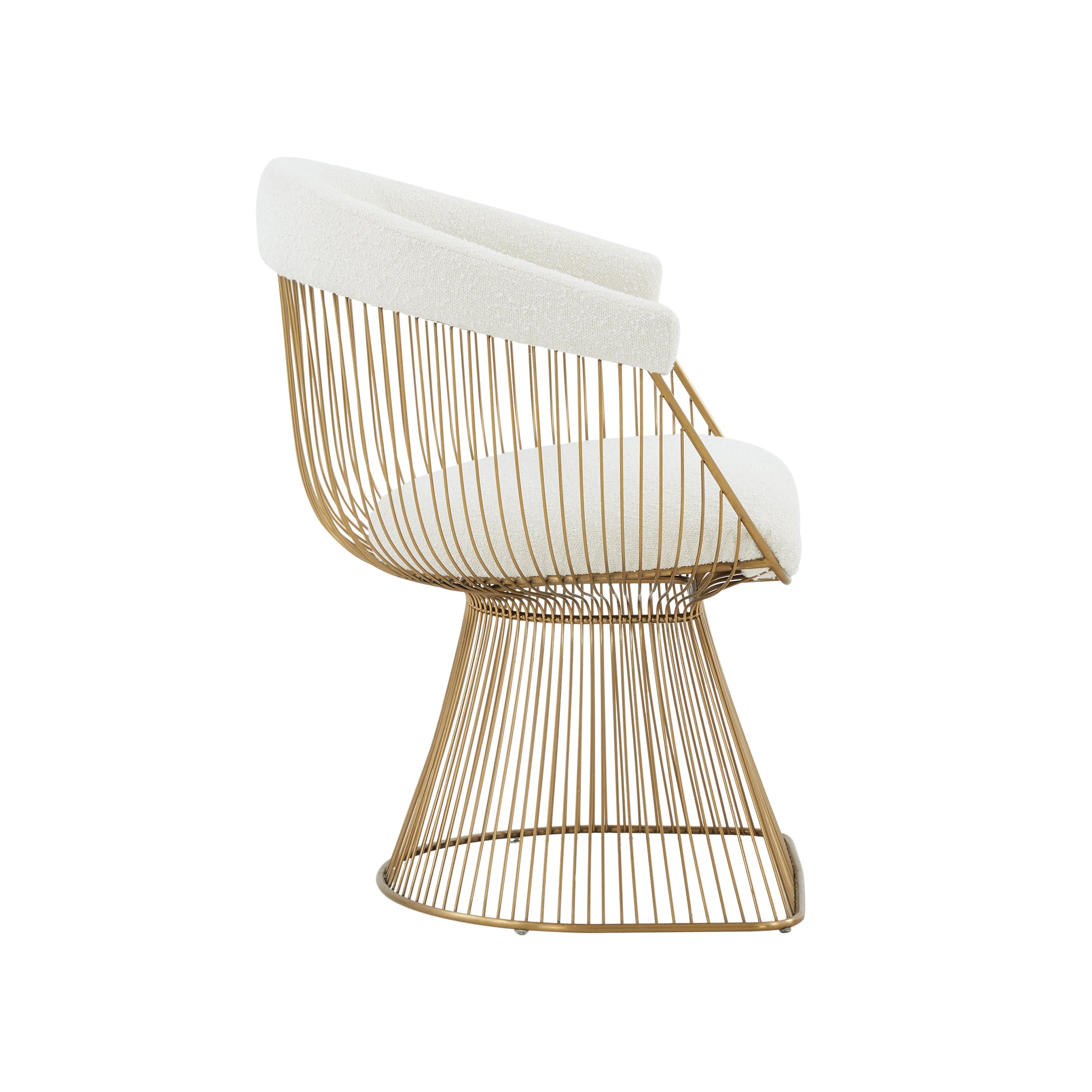 Modrest Chandler Modern White Shepra and Matte Gold Dining Chair