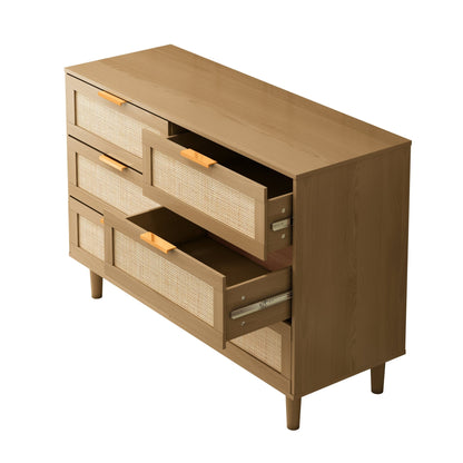 6 drawers Rattan dresser Rattan Drawer, Bedroom,Living Room - Groovy Boardz