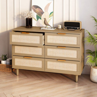 6 drawers Rattan dresser Rattan Drawer, Bedroom,Living Room - Groovy Boardz