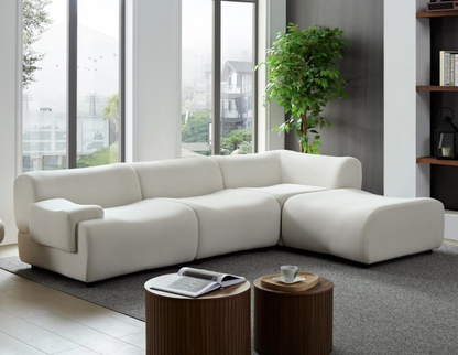 WKS8W White, strong and durable fabric, 4 free sectional sofa, high density sponge and solid wood frame