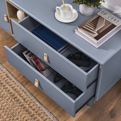 Drawer TV cabinet with door, storage cabinet, drawer cabinet, multi-functional TV cabinet modern TV cabinet wooden storage cabinet leather handle drawer cabinet home storage cabinet