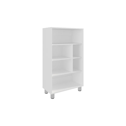 Bellagio 40" Tall Four-Tier Shelf Base Cabinet with 6 Cubbies White